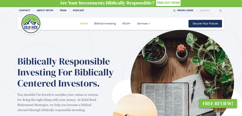 Solid Rock Retirement Strategies homepage screenshot