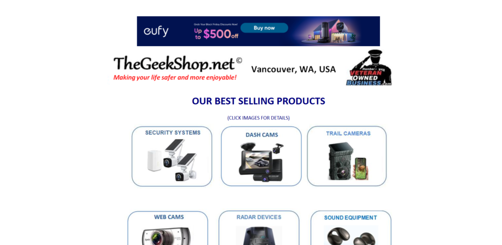 Thegeekshop.net homepage screenshot