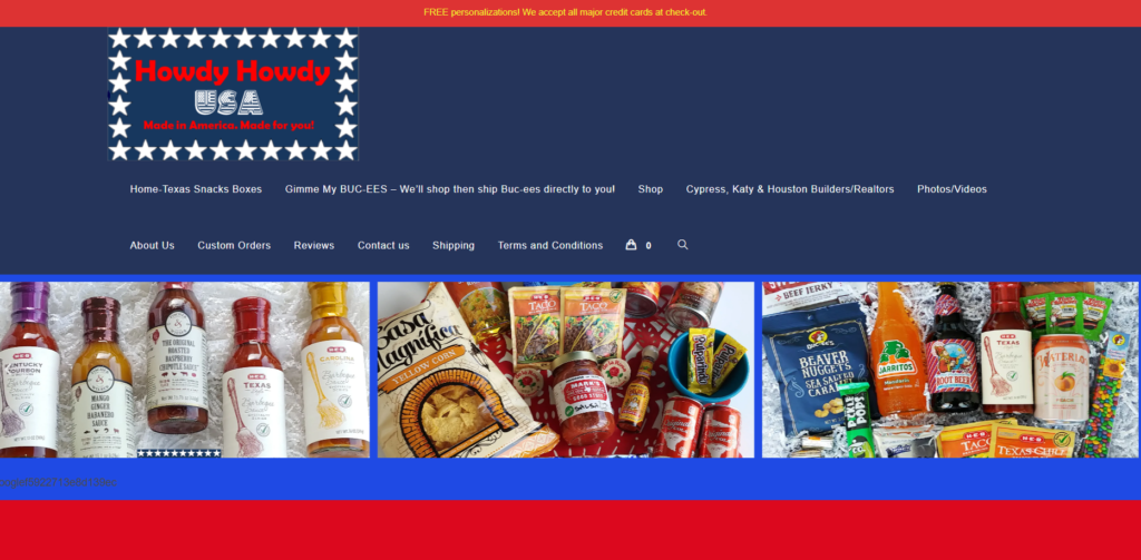 howdy howdy USA homepage screenshot