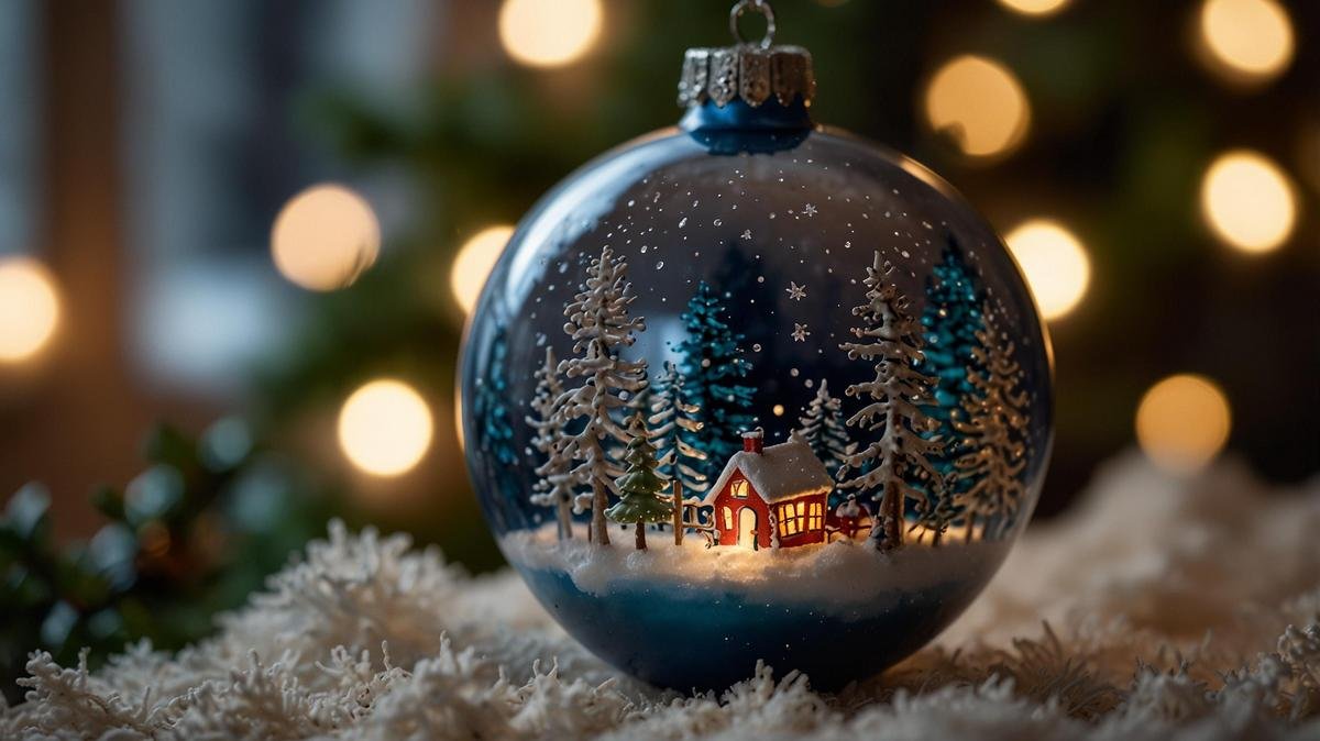 A beautifully decorated pine tree adorned with unique handmade Christmas ornaments and twinkling lights.