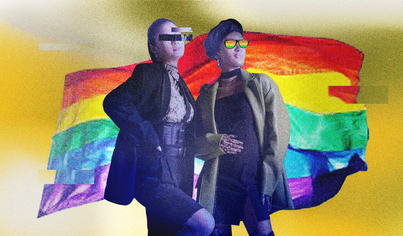 fashion models in front of pride flag [wokewashing in fashion]