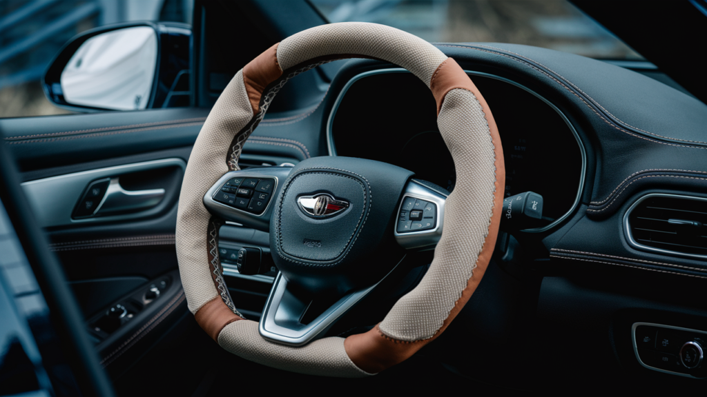 leather [steering wheel covers for trucks]