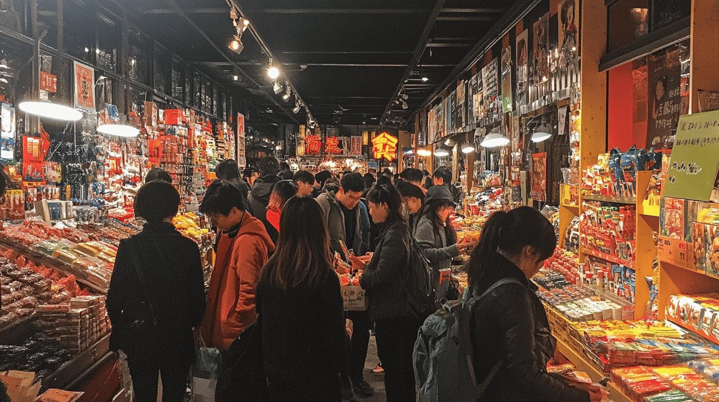 a group of people in a market - Consumer Sovereignty and Capitalism