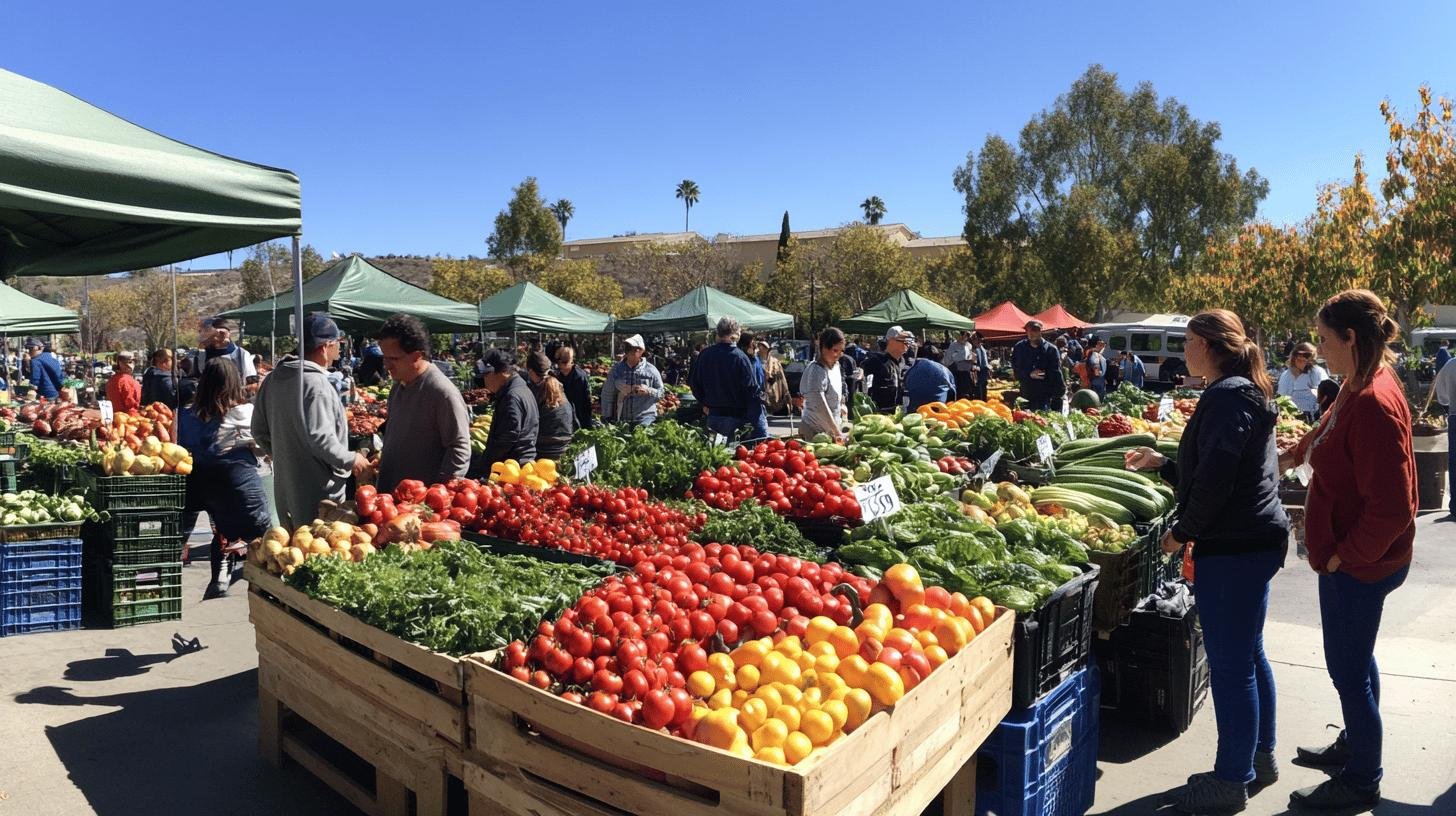 a group of people at a farmers market - Consumer sovereignty and market economy