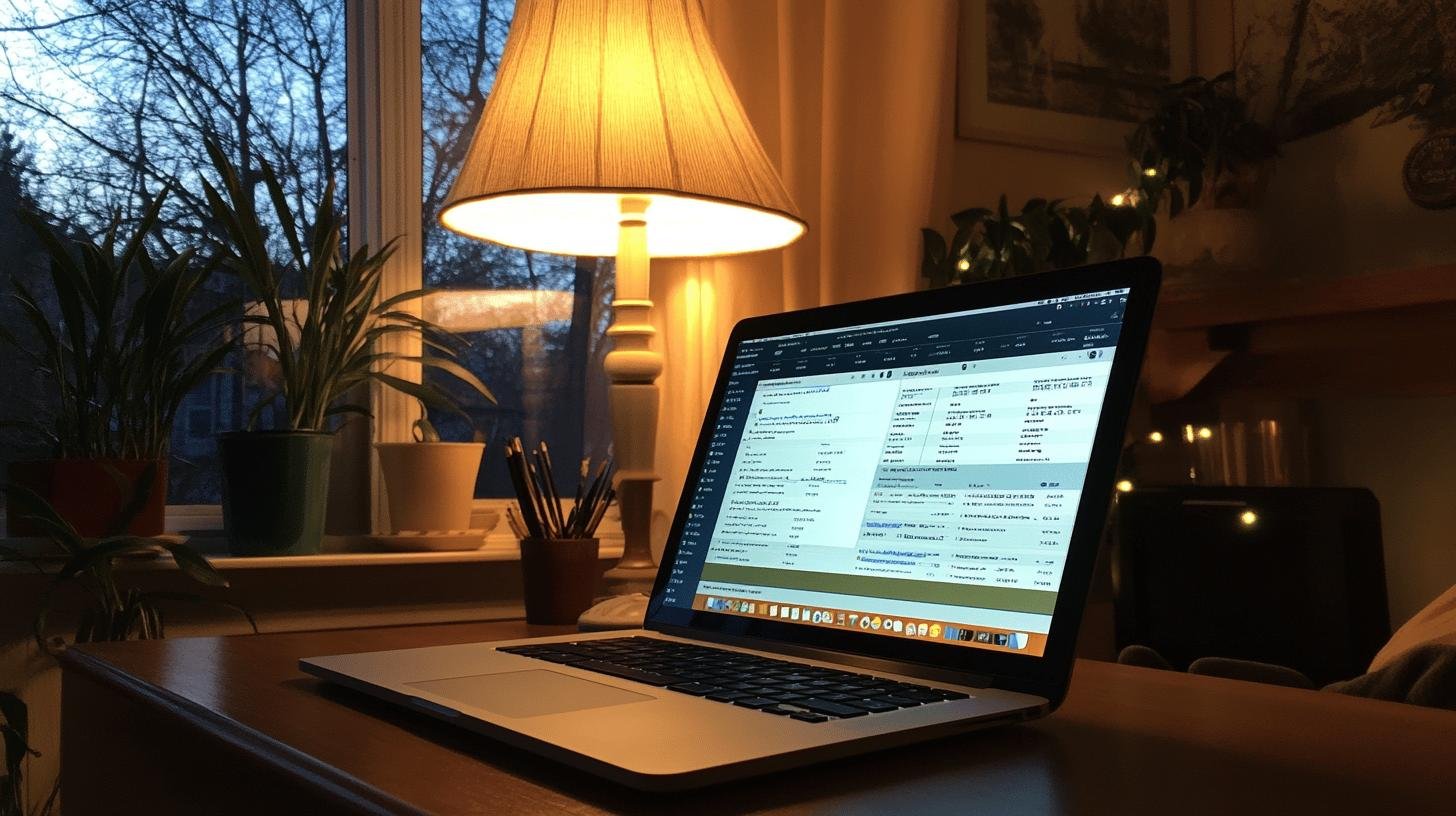 A laptop displaying accounting software on a desk, illustrating the technology needed for small businesses.