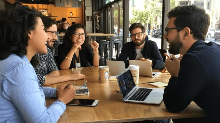 happy people talking - difference between fair and equal treatment at work