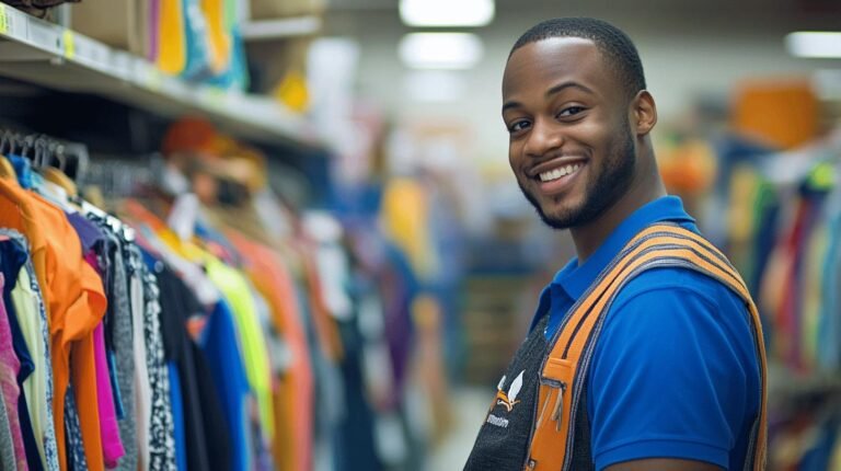 person near clothes racks - Does Goodwill give back to the community