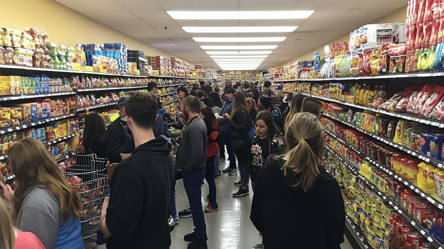 a group of people in a grocery store - What Does Consumer Sovereignty Mean in Economics