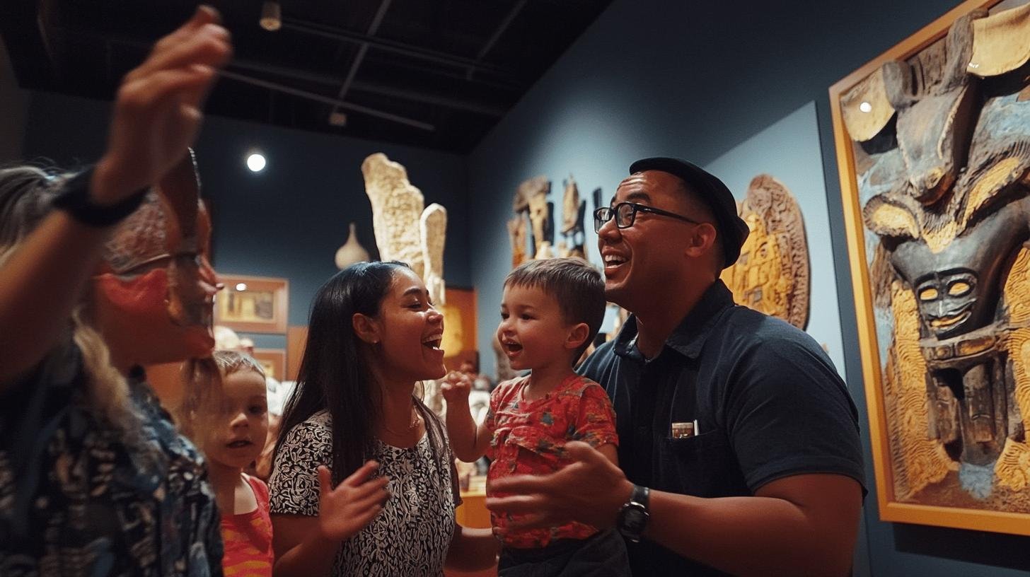 Family enjoying a museum visit as part of family-friendly activities for outdoor fun adventures.