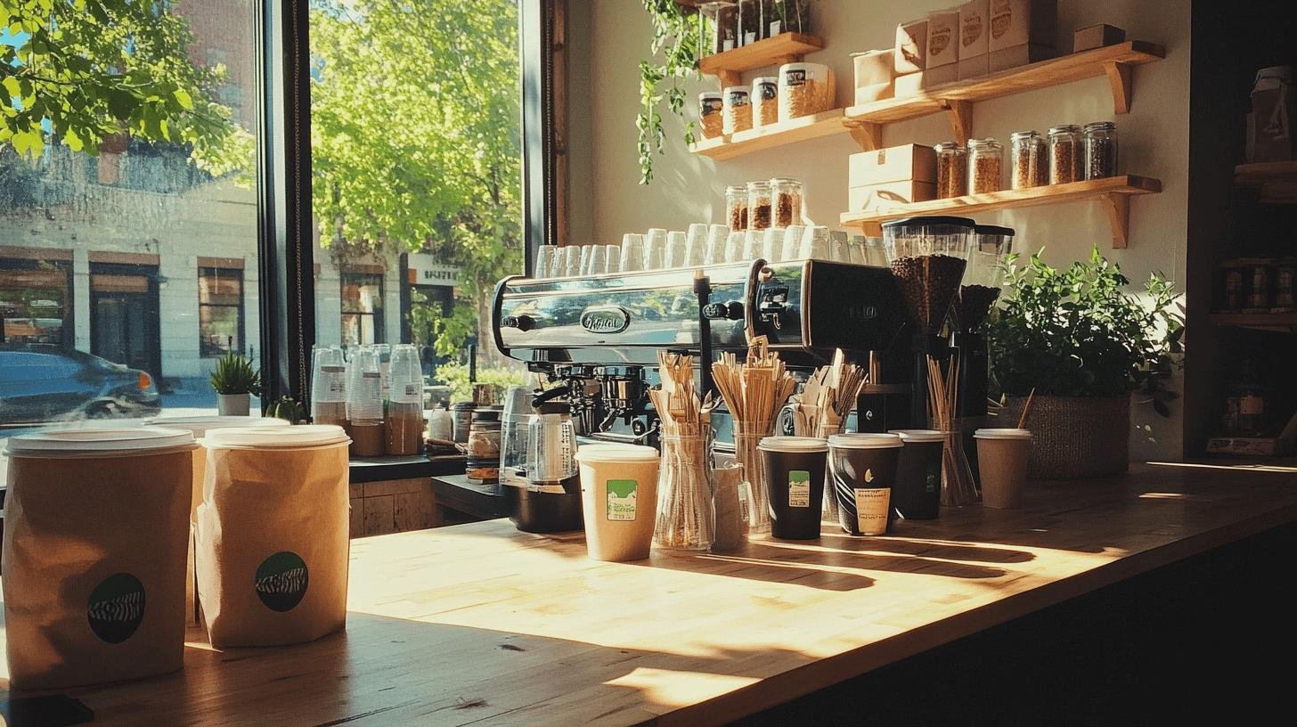 Cozy small-town coffee shop counter, representing Small Town Businesses That Thrive.