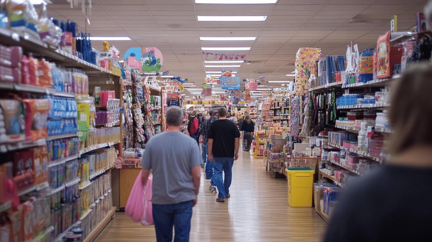 Shoppers in a grocery store supporting non-woke companies.