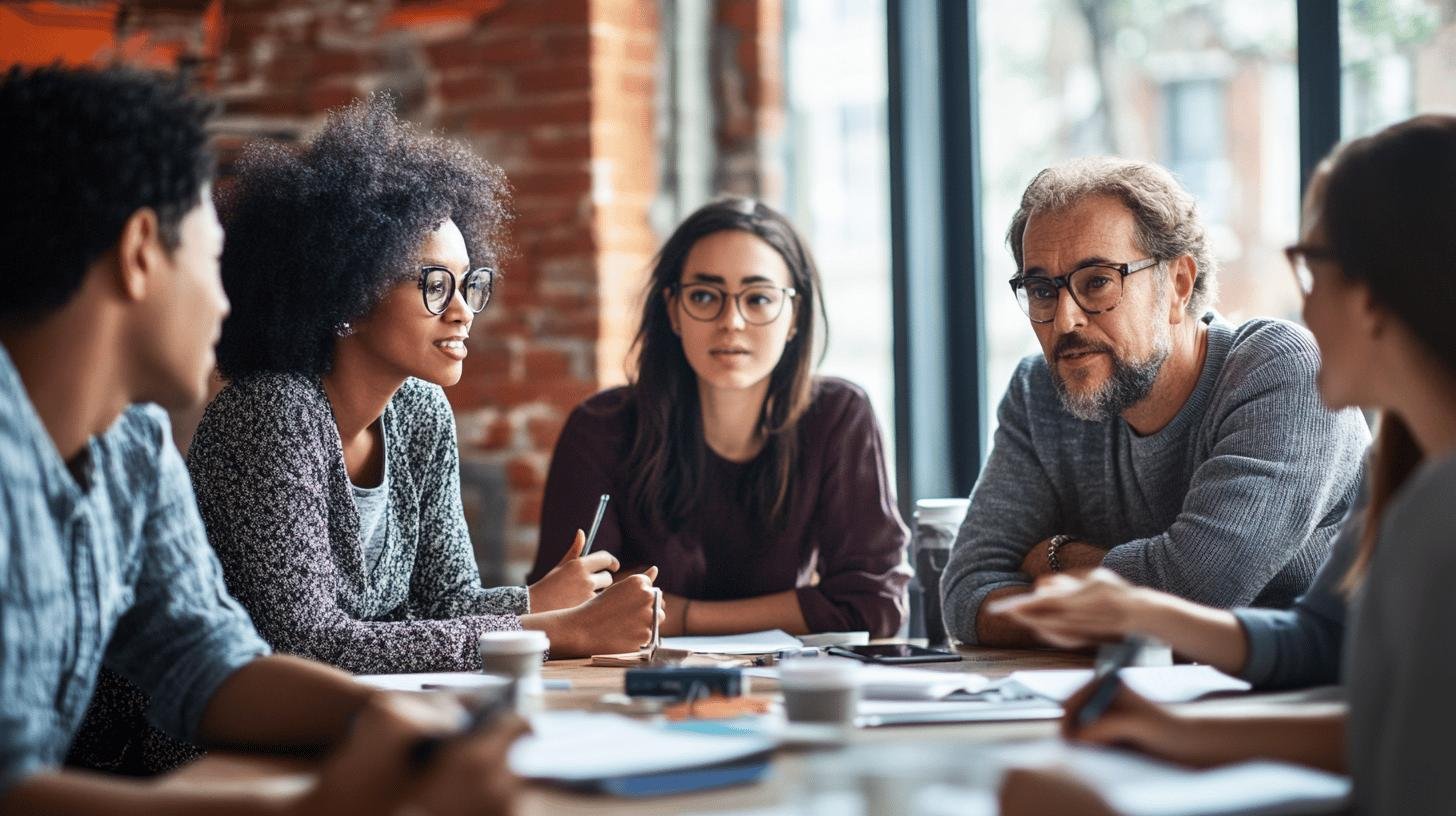 Group discussion among small business owners.