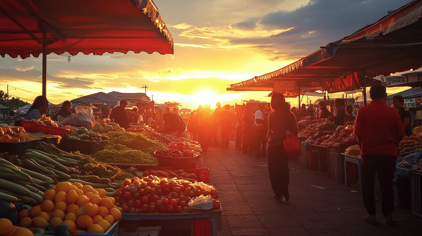 a group of people at a market - Consumer sovereignty in free market economy