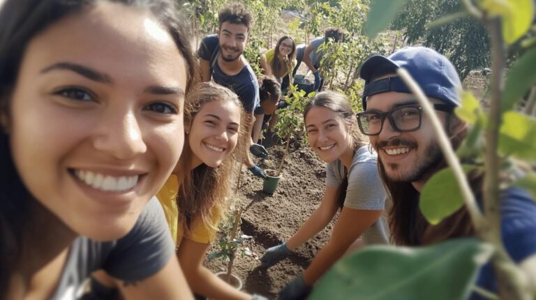 a group of people planting a tree - Target giving back