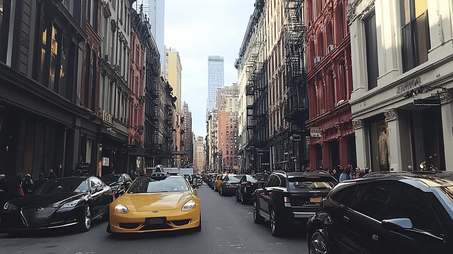 cars parked on a street next with buildings - laissez faire economics effects