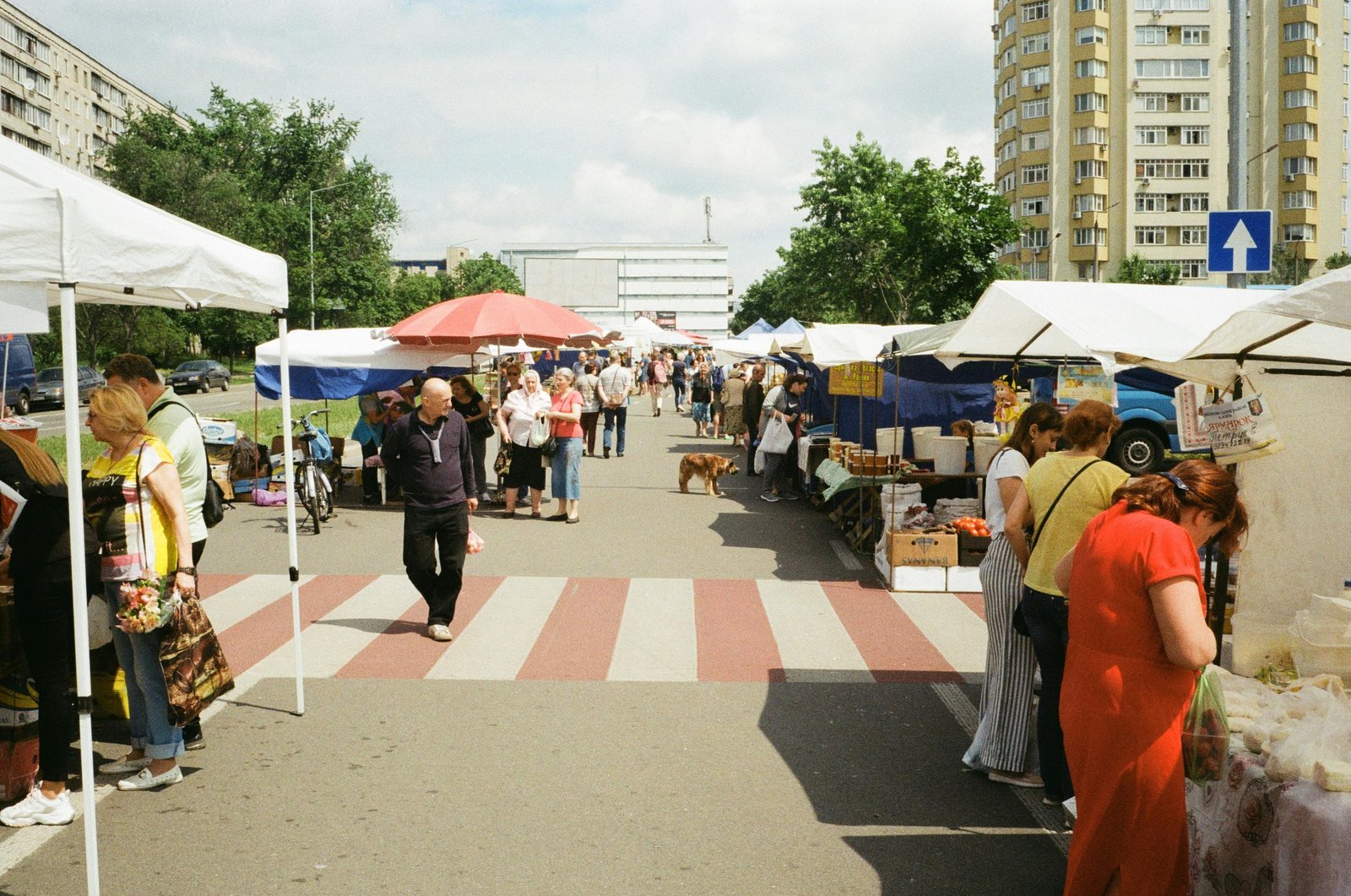 Local outdoor market with vendors and shoppers, showcasing ways to Promote Your Business Locally.