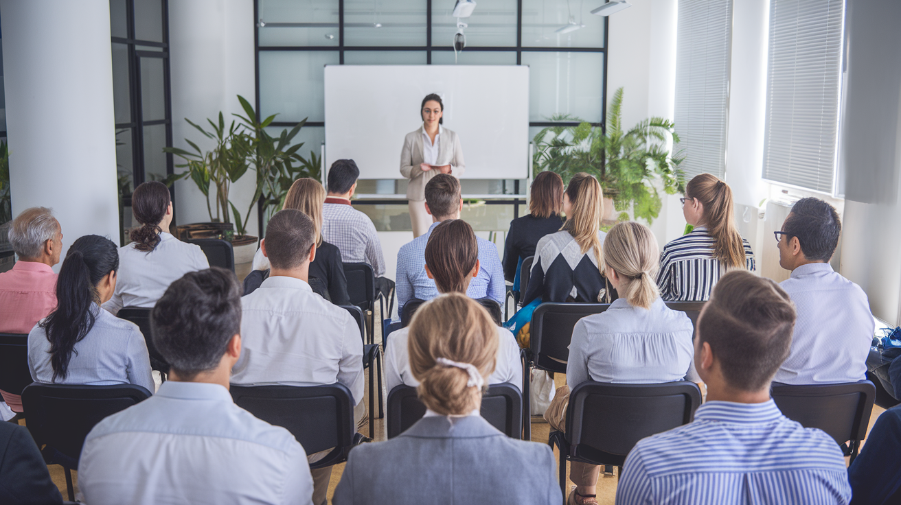 Speaker addressing an audience on woke government meaning in a modern conference setting.