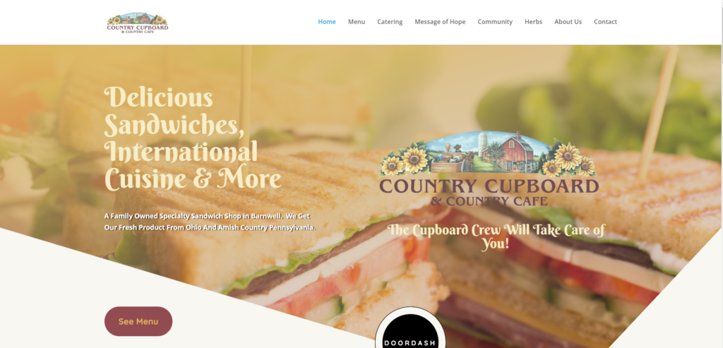 Country cupboard homepage screenshot