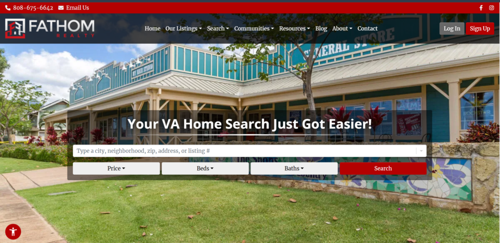 Fathom Realty Hi. homepage screenshot