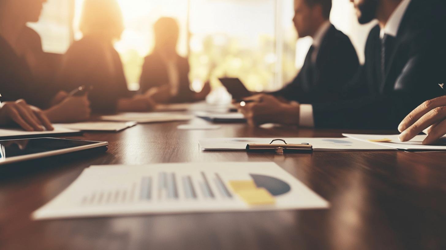 a group of people sitting at a table - Corporate Governance in Ethics