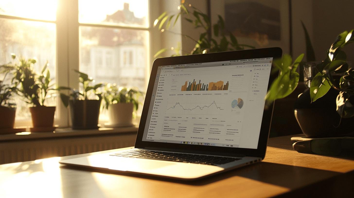 Open laptop showing analytics charts, symbolizing Growth Hacking vs Performance Marketing strategies.