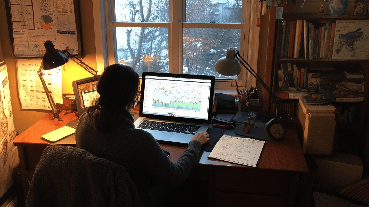 Person working on a laptop analyzing graphs for SEO for Business Growth.