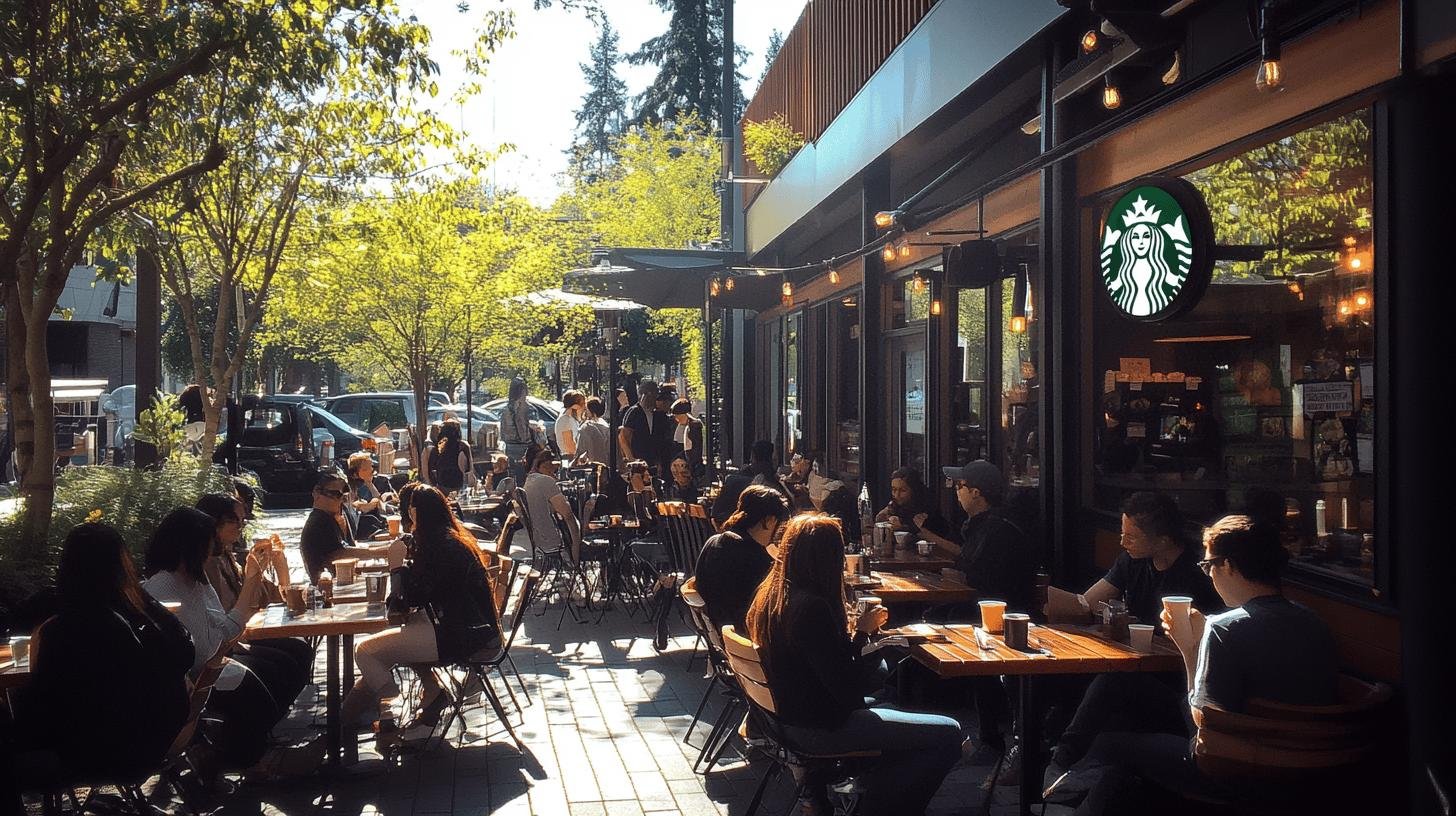 Outdoor cafe scene showcasing customer engagement, a key aspect of Strategic Marketing Planning.