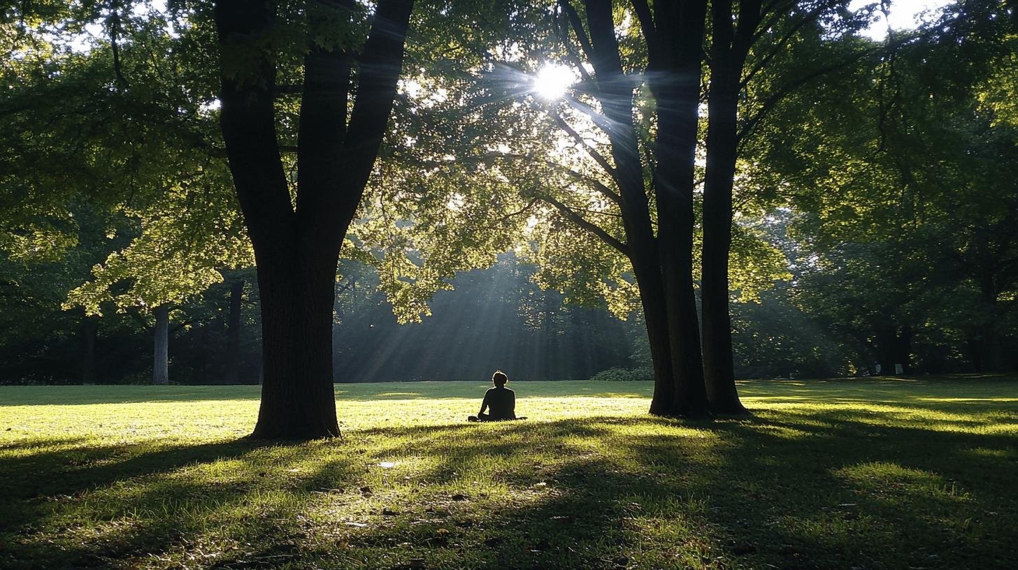 person relaxing in park - How can work life balance be achieved