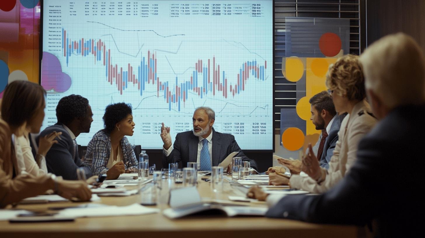 a group of people in a meeting - transparency in financial reporting