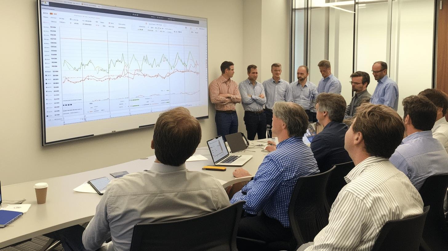 a group of people in a meeting - stages of business growth