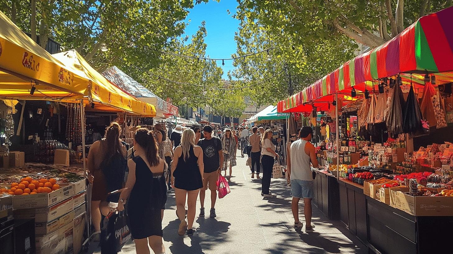 Market scene illustrating consumer sovereignty with shoppers choosing from various stalls.