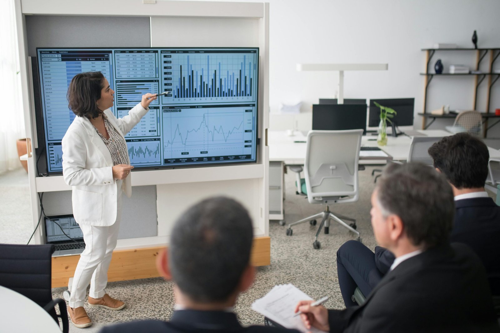 Professional presenting data on a screen in a meeting, illustrating 'What Is Growth Hacking.