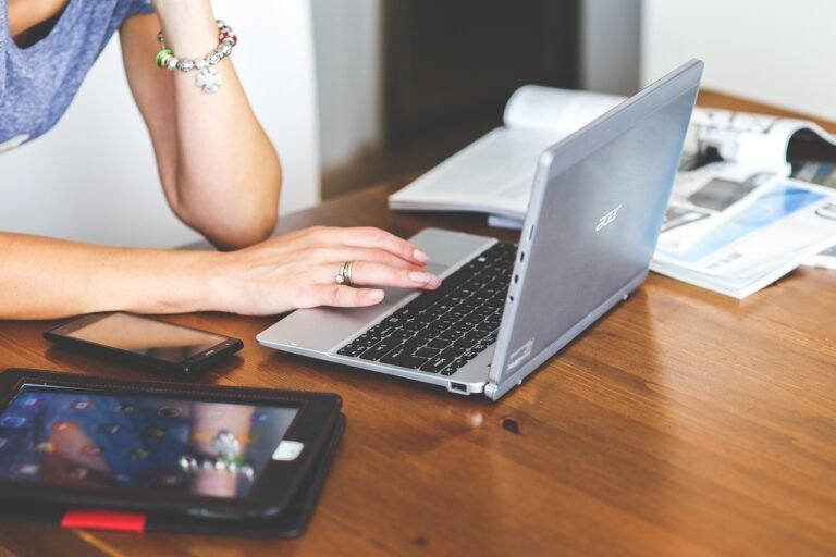 a person using a laptop