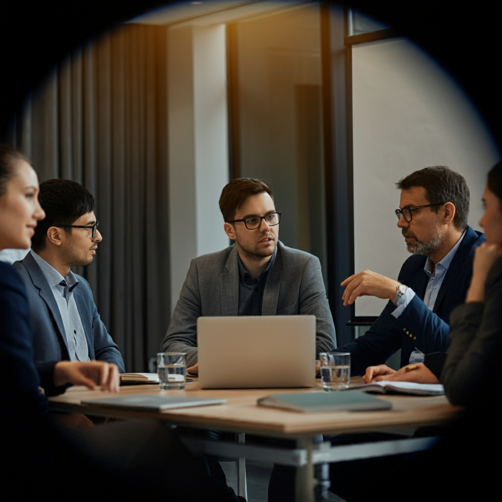 People in a business meeting illustrating Market Entry Barriers, highlighting challenges for new businesses entering the market.