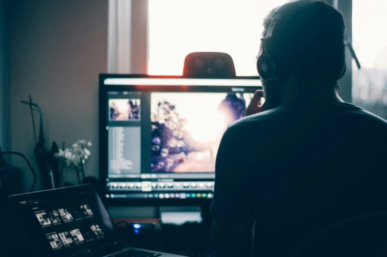 Person working at a workstation