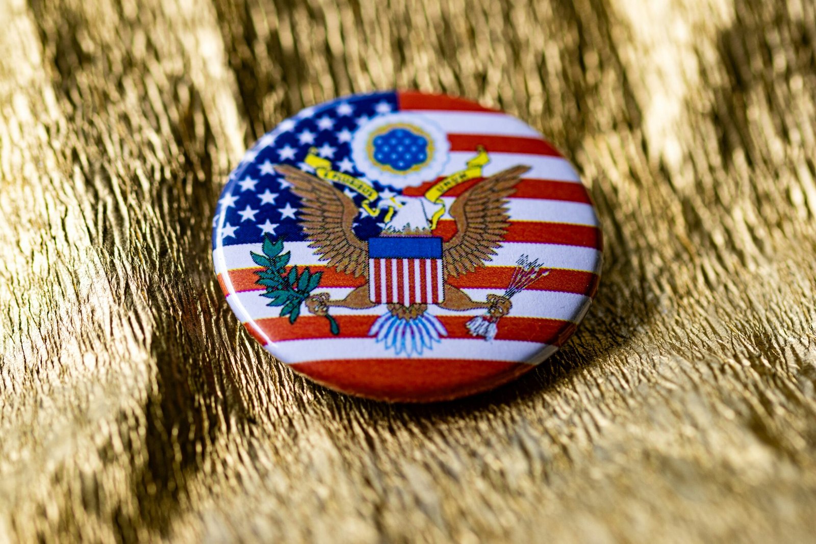 American flag on a button