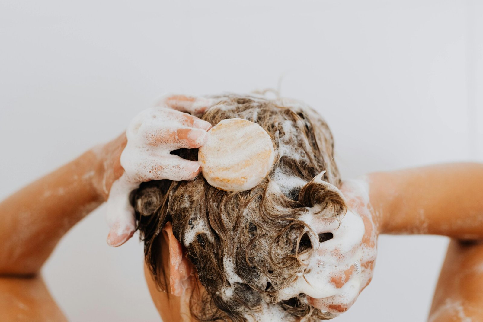 Woman washing her hair