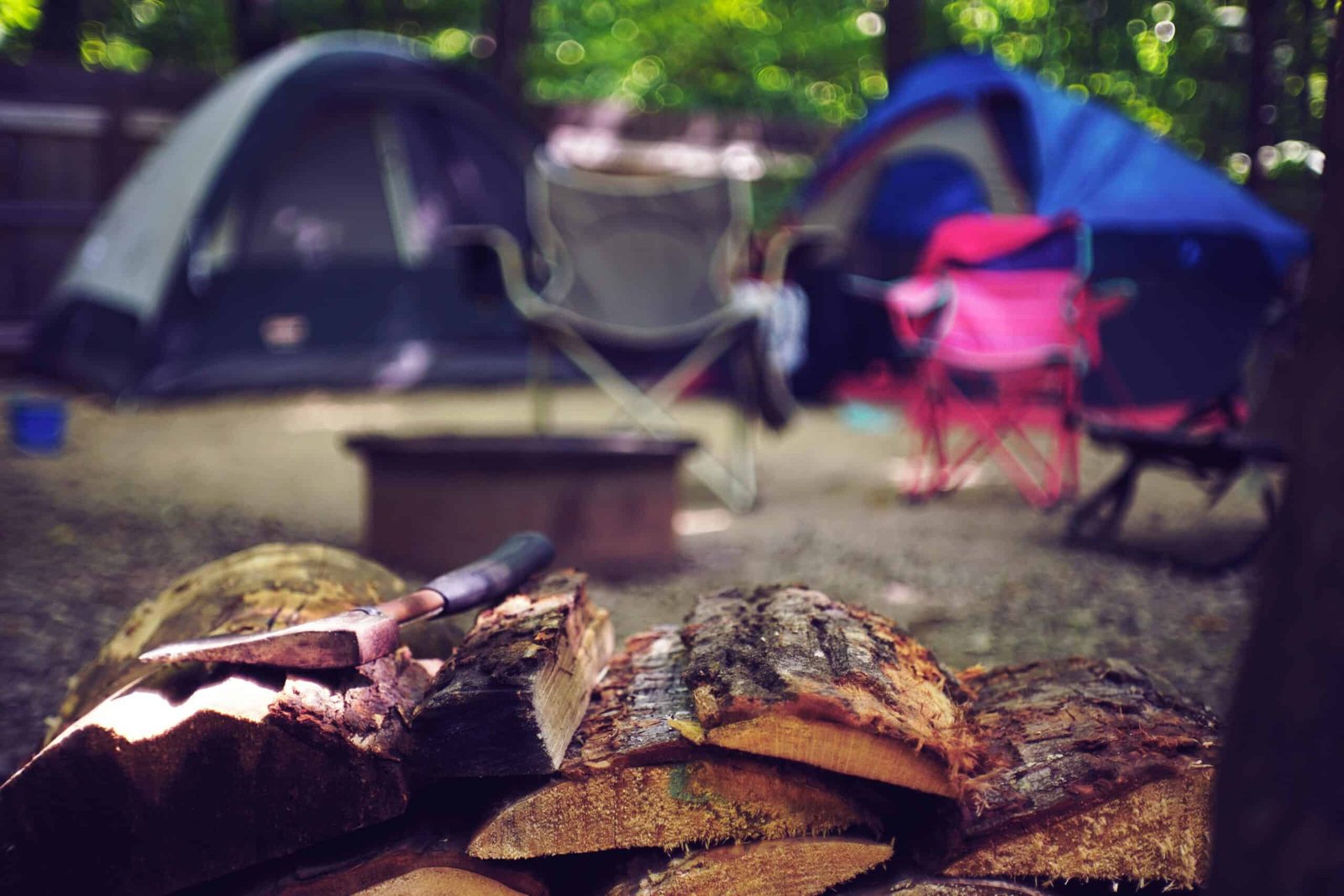 Camping outdoors